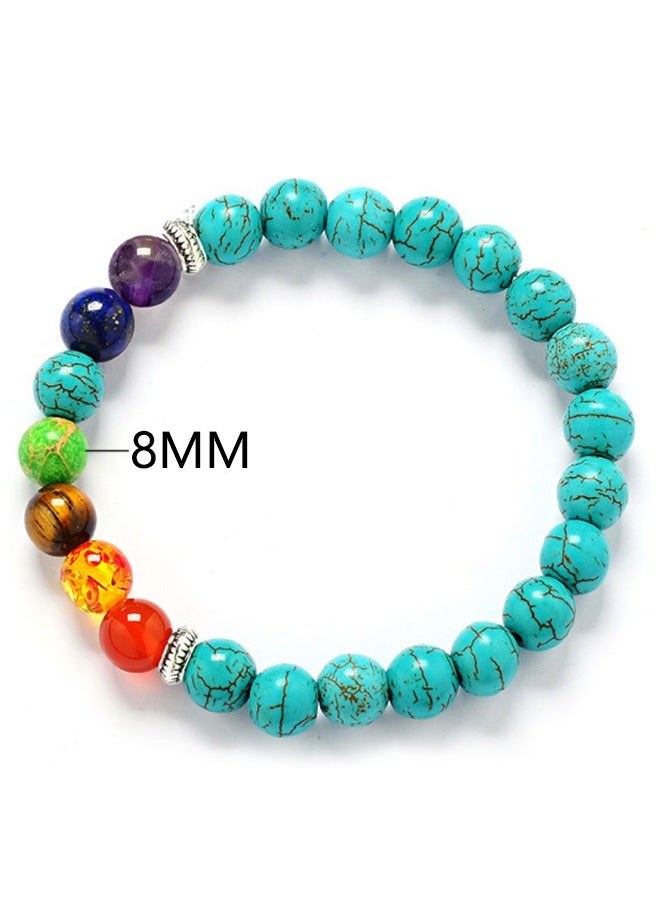 4-Piece 8mm Natural Stone Crystal Gemstone Beaded Bracelet Set, Round Agate Beaded Stretch Bracelets Unisex - Image 2