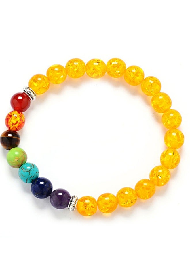 4-Piece 8mm Natural Stone Crystal Gemstone Beaded Bracelet Set, Round Agate Beaded Stretch Bracelets Unisex - Image 3