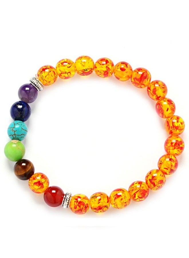 4-Piece 8mm Natural Stone Crystal Gemstone Beaded Bracelet Set, Round Agate Beaded Stretch Bracelets Unisex - Image 5