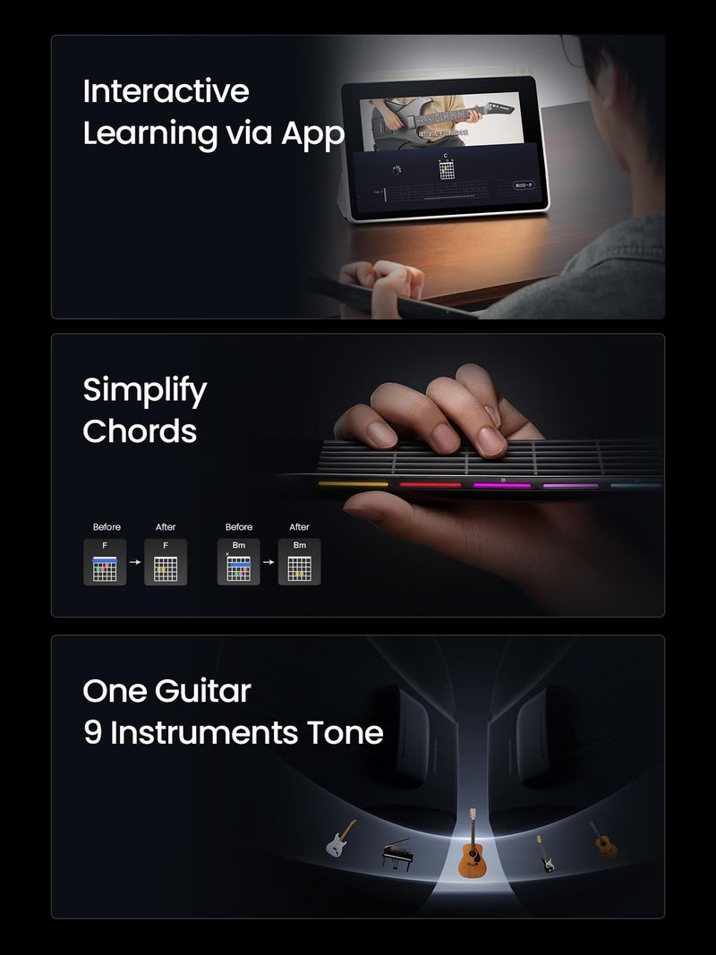 AeroBand Smart Guitar With Silicone Strings, Travel Silent Guitar With Detachable Fretboard, Headphone Jack, Built-in Speaker and Drum system, Aeroband APP Play - Image 4