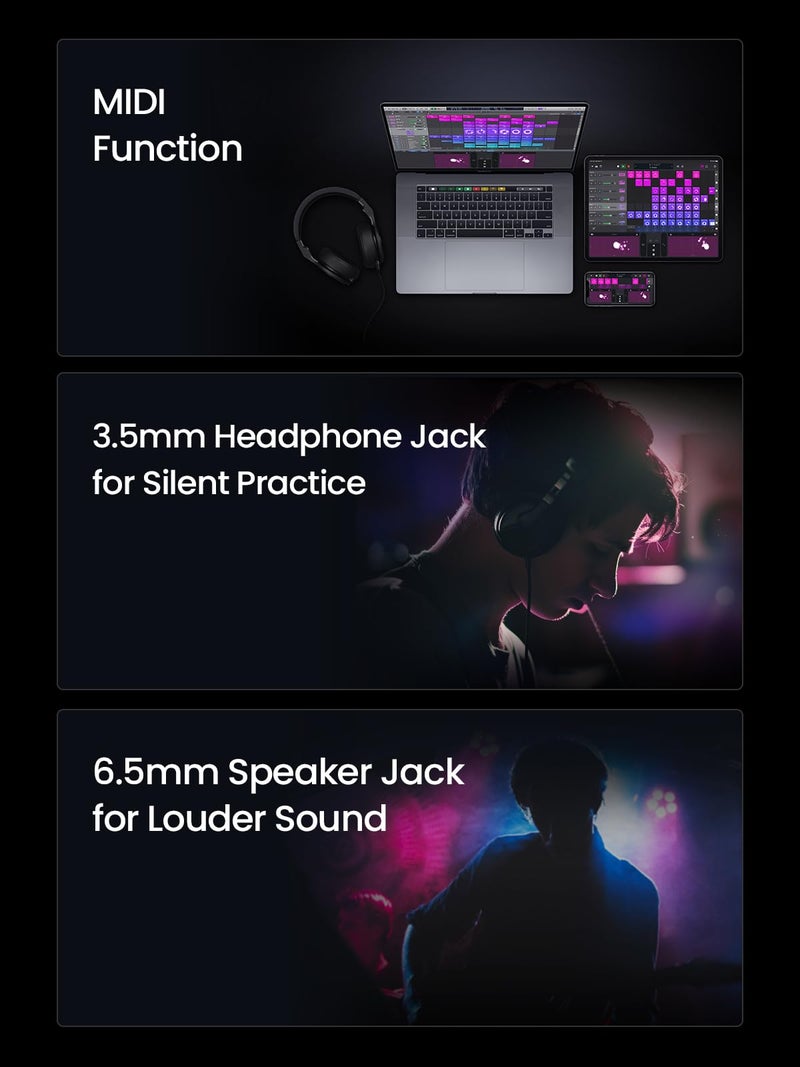 AeroBand Smart Guitar With Silicone Strings, Travel Silent Guitar With Detachable Fretboard, Headphone Jack, Built-in Speaker and Drum system, Aeroband APP Play - Image 5