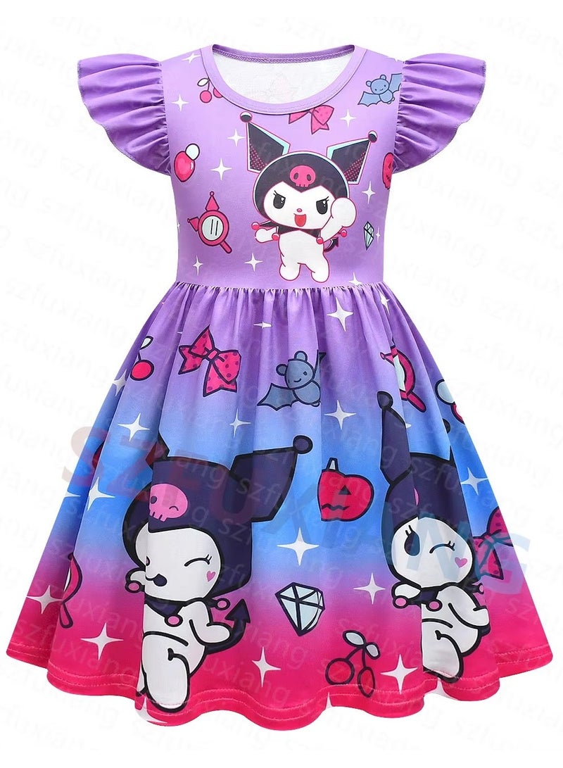 فستان كورومي الكرتوني الجميل للفتيات، مناسب للارتداء غير الرسمي للأطفال - Image 3