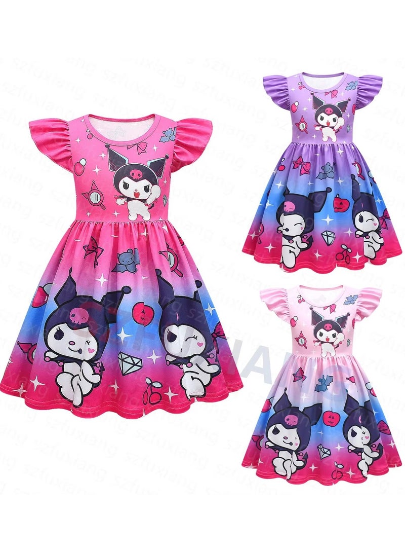 فستان كورومي الكرتوني الجميل للفتيات، مناسب للارتداء غير الرسمي للأطفال - Image 4