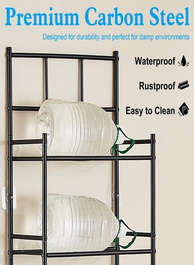 Hoomtaook 3-Tier Over The Toilet Storage Rack - Metal Over Toilet Bathroom Organizer Shelf, Freestanding Over Toilet Bathroom Organizer for Bathroom, Laundry, Black - Image 4