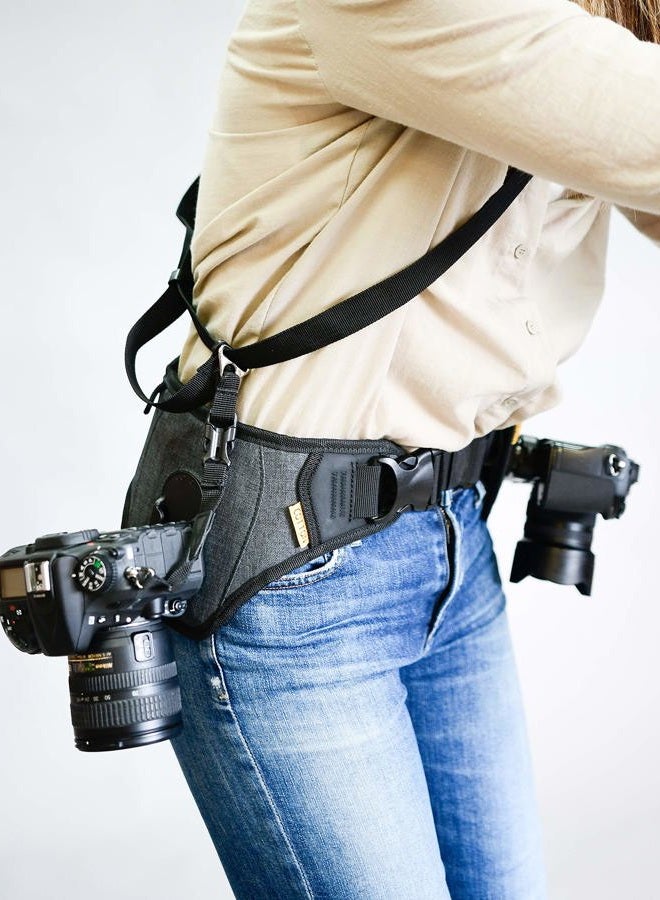 COTTON Carrier Slingbelt with Tether for One Camera. Camera Harness for Hiking and Traveling for Hands-Free Carrying - Image 2