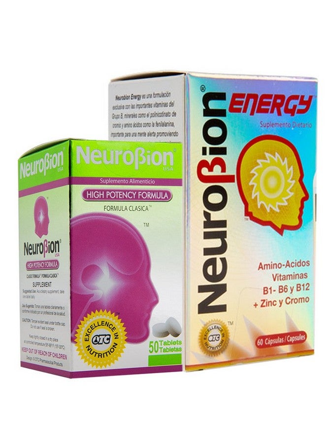 Neurobion Neurobion energy + Neurobion high potency dietary supplement special blend of amino acids, vitamins b1- b6- & b12 + zinc  - Image 1