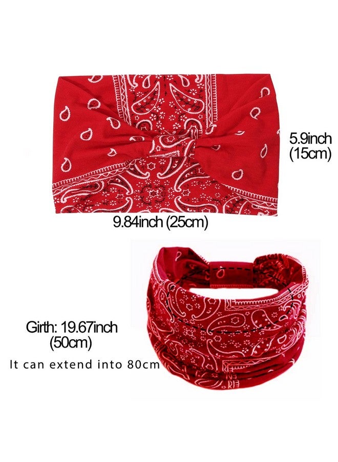 CAKURE Boho Headbands Wide Turban Knotted Head Bands African Thick Head Wraps Yoga Running Workout Hairbands Hair Scarf Elastic Hair Fashion Accessories For Women And Girls Pack Of 3(Set-2) - Image 2