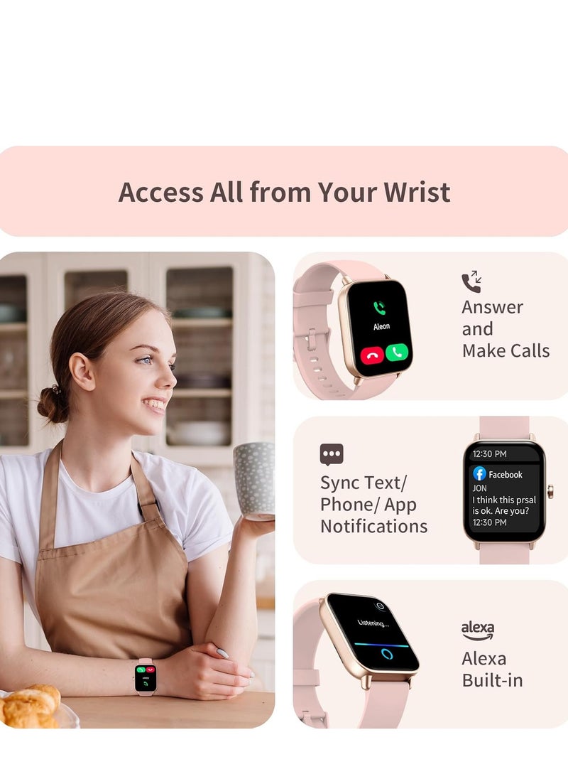 Furtey Women's Smartwatch (Built-in Alexa and Bluetooth Calling), 1.8 Inch Smartwatch with SpO2/Heart Rate/Sleep/Stress Monitor, Calorie/Step/Distance Counter, 100+ Sports Modes, IP68 Waterproof Fitness Watch for Android iOS  - Image 4
