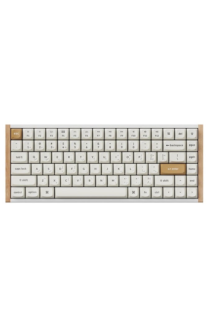 Keychron Keychron K2 HE Wireless Mechanical Keyboard, 75% Compact Layout, Gateron Magnetic Hall Effect Switches, Hot-Swappable, Rapid Trigger, RGB Backlit, Mac/Windows Compatible, 4000mAh Battery, Arabic/English Layout, Special Edition White with Rosewood Side Panel | K2H-Q1-AR  - Image 2