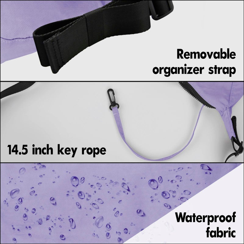 FASTFAIRY Medium Nylon Crossbody Crescent Bag: Violet Slouchy Style Shoulder Casual with Adjustable Strap - Minimalist Environmentalist - Commuting Work Daily - Image 4