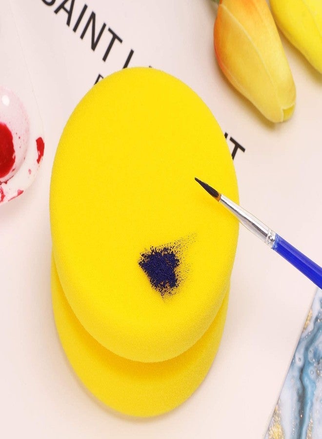 KRAFTMASTERS إسفنجة رسم دائرية من قطعتين من كرافت ماسترز للأطفال، مناسبة للرسم بالألوان المائية والزيتية والفنون والحرف اليدوية والطين والفخار والنحت، أداة تنظيف (لون أصفر) - Image 2