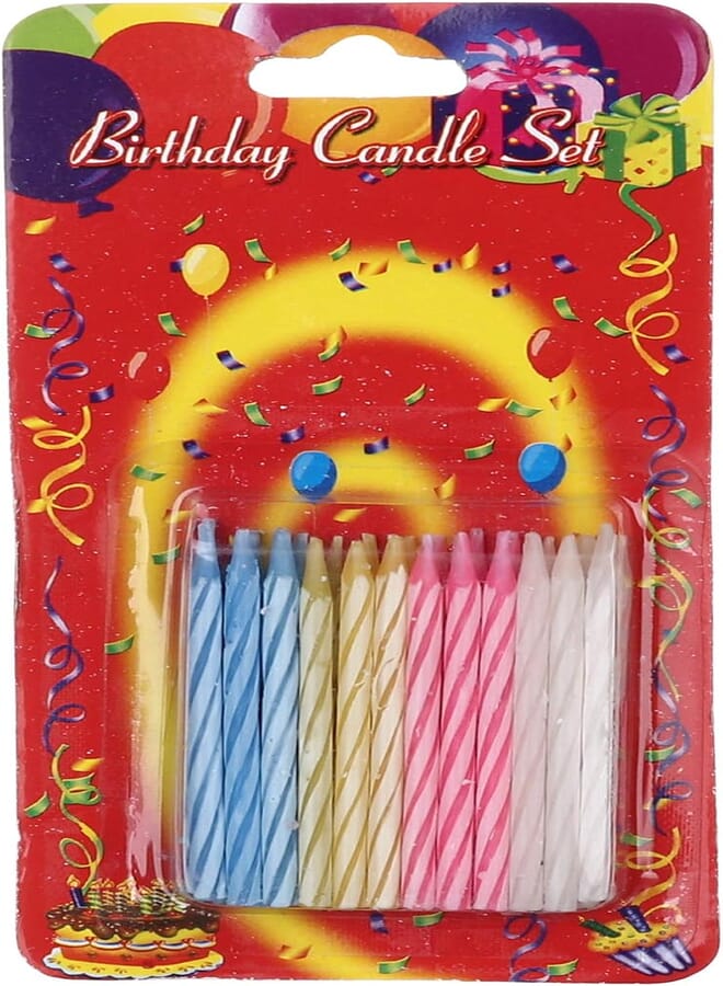 Birthday Candles, Set of 12 - Multi Color