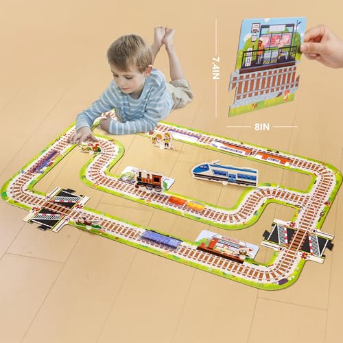 TOI Gaint Floor Puzzle for Kids Ages 3 and Up 2x3 Feet Railway Floor Puzzles for Toddlers 35 Extra Large Preschool Learning Jigsaw Puzzles for Boys and Girls - Image 5