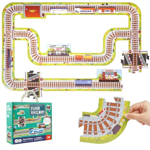 TOI Gaint Floor Puzzle for Kids Ages 3 and Up 2x3 Feet Railway Floor Puzzles for Toddlers 35 Extra Large Preschool Learning Jigsaw Puzzles for Boys and Girls - Image 1