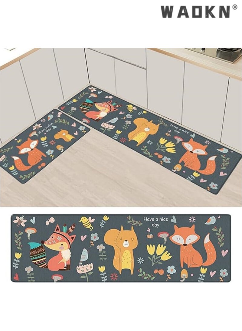 WAOKN Kitchen Rugs and Mats Washable [2 PCS],Non-Skid Soft Absorbent Kitchen Mats Set for Floor,Comfort Runner Rug Carpets for Kitchen Floor,Sink,Laundry,Hallway,Dinning Room,Office - Image 4