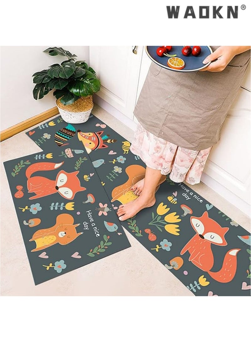 WAOKN Kitchen Rugs and Mats Washable [2 PCS],Non-Skid Soft Absorbent Kitchen Mats Set for Floor,Comfort Runner Rug Carpets for Kitchen Floor,Sink,Laundry,Hallway,Dinning Room,Office - Image 5