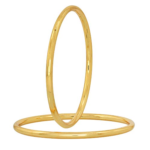 Memoir Brass 1 Gram Gold plated Plain thick Fashion Bangle set Women Traditional - Image 3