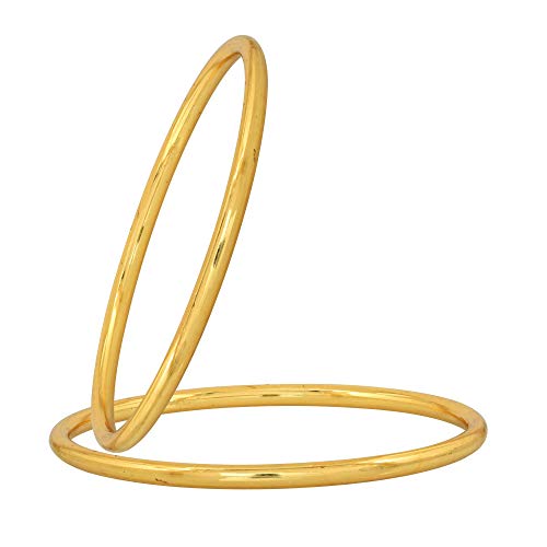 Memoir Brass 1 Gram Gold plated Plain thick Fashion Bangle set Women Traditional - Image 1