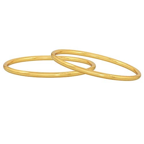 Memoir Brass 1 Gram Gold plated Plain thick Fashion Bangle set Women Traditional - Image 2