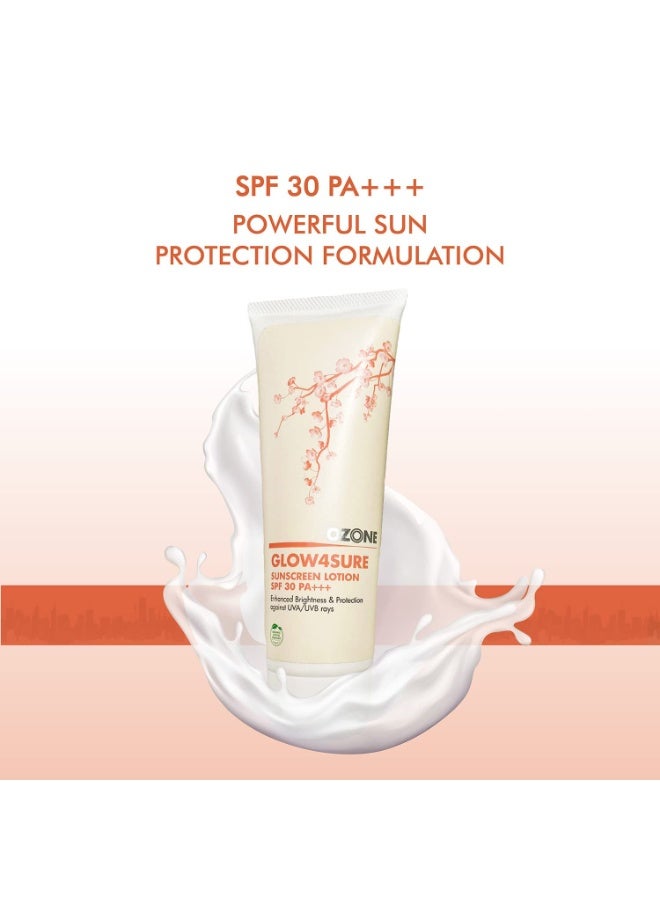 أوزون جلو4شور واقي من الشمس SPF 30 PA++++ | غني بمستخلصات الصبار وسرخس البحر | واقي من الشمس للرجال والنساء بدون صبغة بيضاء | حماية من أشعة الشمس فوق البنفسجية UVA/UVB | 100 مل - Image 2