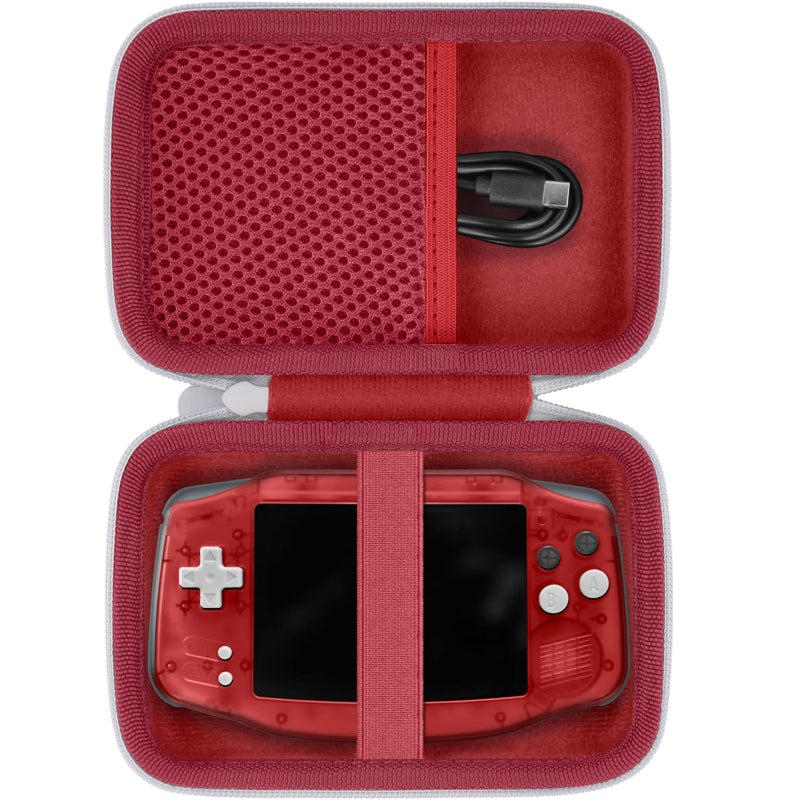 khanka Hard Travel Case Replacement for Anbernic RG34XX Handheld Game ConsoleCase Only Red - Image 3