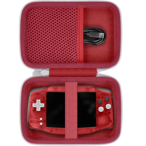khanka Hard Travel Case Replacement for Anbernic RG34XX Handheld Game ConsoleCase Only Red - Image 1