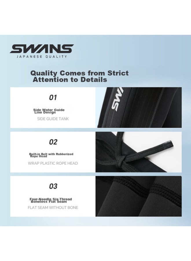 Speed Vision Suanshi Swans Men's Swim Trunks, Swim Cap, And Swimming Goggles Three-piece Set Professional Training Knee-length Swim Shorts Men's Suit 400° 3XL - Image 2