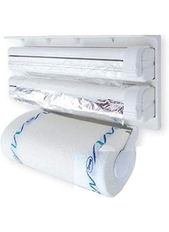Generic Triple Paper Dispenser Plastic Wrap Frame White 