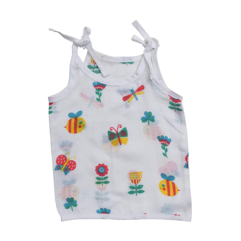 VAMICA Organic Cotton Muslin Knot Type Jablas | Unisex Soft Muslin for Baby Boys and Girls | Knot Type Jabla Clothing (Bee Butterfly Printed, 0-3 Month) - Image 1