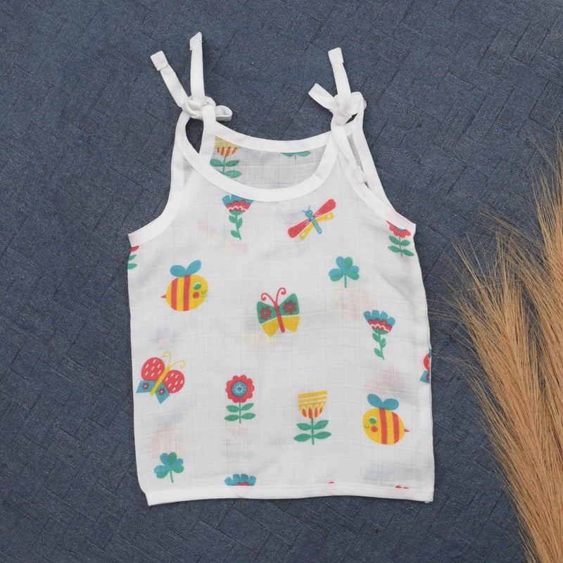 VAMICA Organic Cotton Muslin Knot Type Jablas | Unisex Soft Muslin for Baby Boys and Girls | Knot Type Jabla Clothing (Bee Butterfly Printed, 0-3 Month) - Image 2