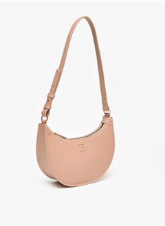 Flora Bella By Shoexpress Women Solid Hobo Bag with Adjustable Handle and Zip Closure  - Image 2