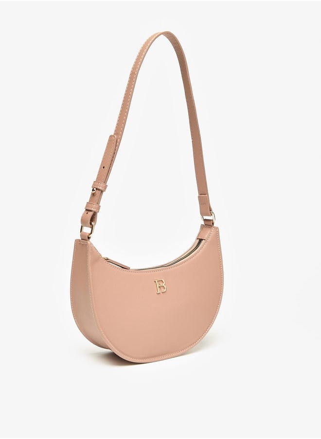 Flora Bella By Shoexpress Women Solid Hobo Bag with Adjustable Handle and Zip Closure  - Image 2