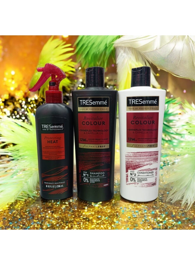 تريسمي شامبو 350 مل  بلسم 350 مل  بخاخ 236 مل    تركيبة خاصة للشعر المصبوغ للحصول على لون نابض بالحياة ولمعان. - Image 2