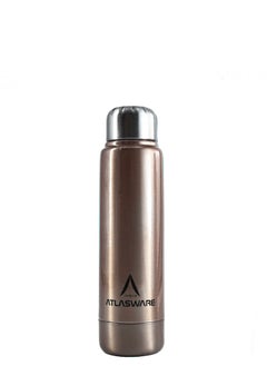Atlasware Water Bottle with a Capacity of 220 ml, Stainless Steel Water Bottle that keeps Cold for 30 Hours and Keeps Heat for 8 Hours, Classic Gold  - Image 1