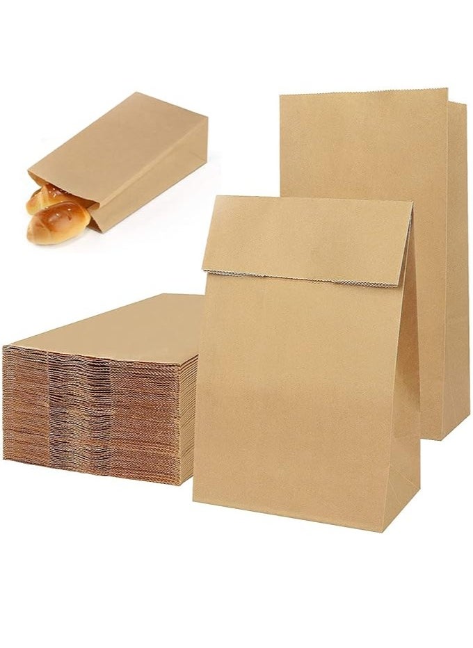 Generic - 50 Pcs Brown Paper Lunch Bag Sandwich Kraft Paper Bags Strong & Durable:15x9x28cm, Paper Food Bags, Paper Lunch Bags, Kraft Paper, Sweet Bags Without Handles for Wedding Birthday Party - Image 1