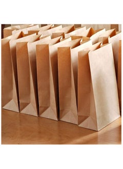 Generic 50 Pcs Brown Paper Lunch Bag Sandwich Kraft Paper Bags Strong & Durable:15x9x28cm, Paper Food Bags, Paper Lunch Bags, Kraft Paper, Sweet Bags Without Handles for Wedding Birthday Party  - Image 5