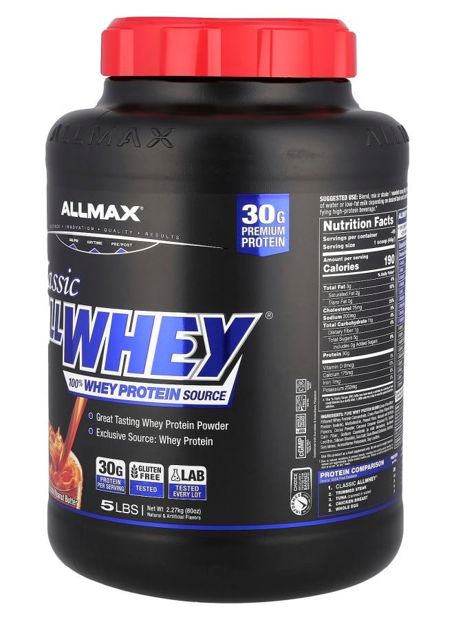 Allmax Classic ALLWHEY® 100% Whey Protein Chocolate Peanut Butter 5 lbs (2.27 kg) - Image 2