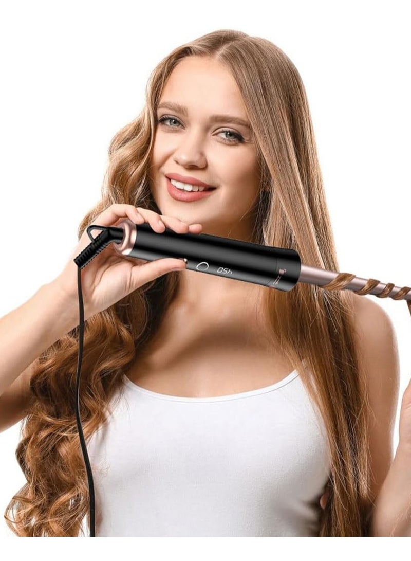 SYOSI 5-in-1 Curling Iron Set, Interchangeable Curling Wand with LCD Digital Display, Dual Voltage Hair Crimper Iron with 4 Temperature Controls, Includes Glove & 2 Clips, Perfect for All Hair Types - Image 3