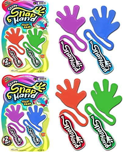 Ja-Ru JARU Super Stretchy Sticky Hands 2 Pack Fun Slap Smack Snap Fidget Toys for Kids Bulk Classroom Prizes Party Favors Easter Goodie Bag Stuffers - Image 1