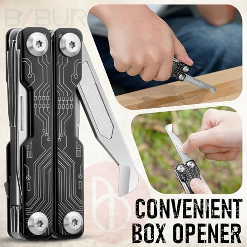 BIBURY Mini Keychain Multitool Scissors B12062B, 9 in 1 Multitool EDC Scissors with Screwdriver, Bottle Opener, Pocket Knife, Spring -Mini Multi Tool for Outdoor, Daily Use, Gifts for Men and Women - Image 5