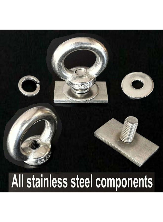 Pmsanzay 4 Pack Heavy Duty Eye Bolt, Stainless Steel - M8 Eye Nuts, Track Mount Tie Down Eyelet to Hold Your Bungee Cord or Ropes Anchoring, Anchoring kit - Image 2