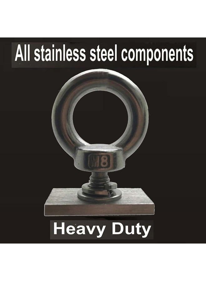 Pmsanzay 4 Pack Heavy Duty Eye Bolt, Stainless Steel - M8 Eye Nuts, Track Mount Tie Down Eyelet to Hold Your Bungee Cord or Ropes Anchoring, Anchoring kit - Image 3
