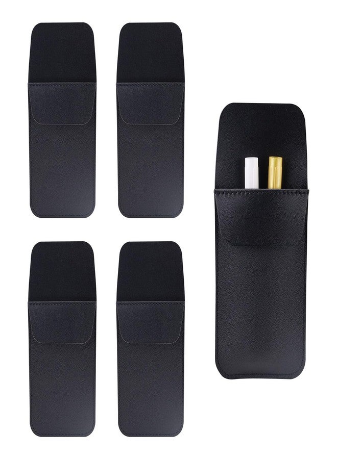 Koceci 5 PCS Black Pocket Protector, Leather Pen Pouch Holder Organizer Pocket Pouch for Men Pocket Shirt, Pen Pocket Holder for School Office Hospital Supplies (Black) - Image 1