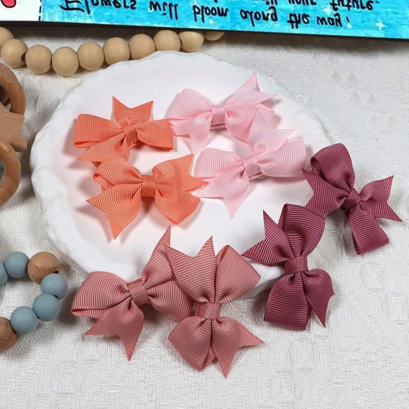 ALinmo Baby Hair Clips for Girls 50PCS - 2" Girls Fully Lined Bows Hair Pins Tiny Hair Bows Alligator Clips for Baby Girls Infants Toddlers in Pairs - Image 5
