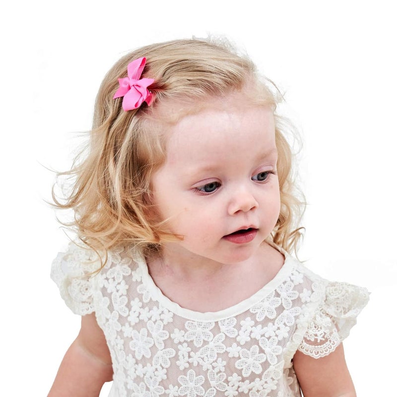 ALinmo Baby Hair Clips for Girls 50PCS - 2" Girls Fully Lined Bows Hair Pins Tiny Hair Bows Alligator Clips for Baby Girls Infants Toddlers in Pairs - Image 4