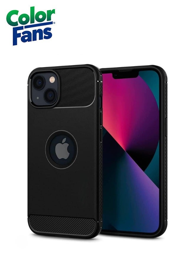 Color Fans Rugged Armor iPhone 14 Case Matte Black - Image 1