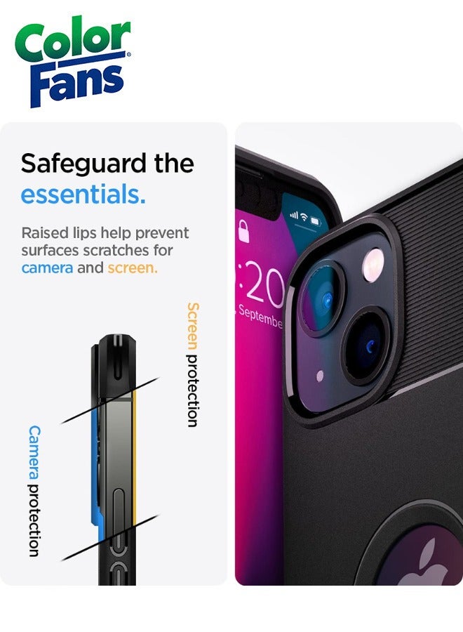 Color Fans Rugged Armor iPhone 14 Case Matte Black - Image 2