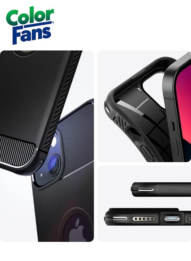 Color Fans Rugged Armor iPhone 14 Case Matte Black - Image 3