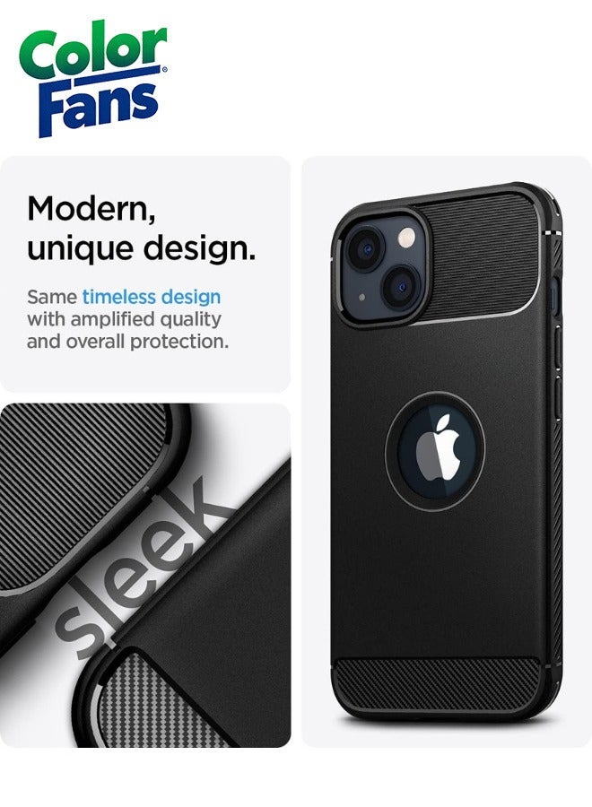 Color Fans Rugged Armor iPhone 14 Case Matte Black - Image 4