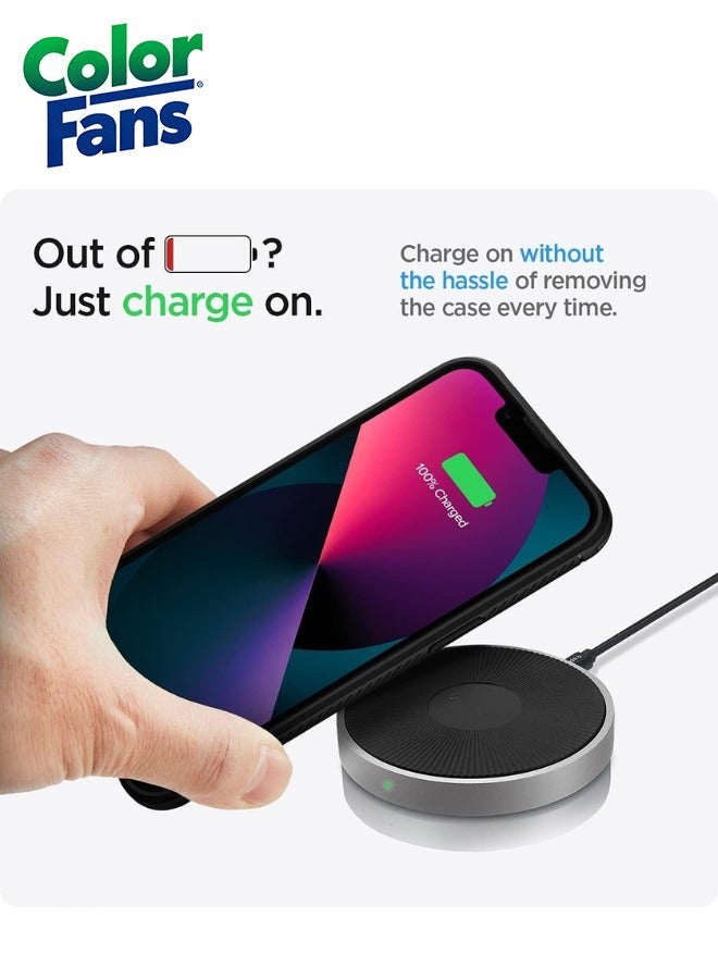 Color Fans Rugged Armor iPhone 14 Case Matte Black - Image 5